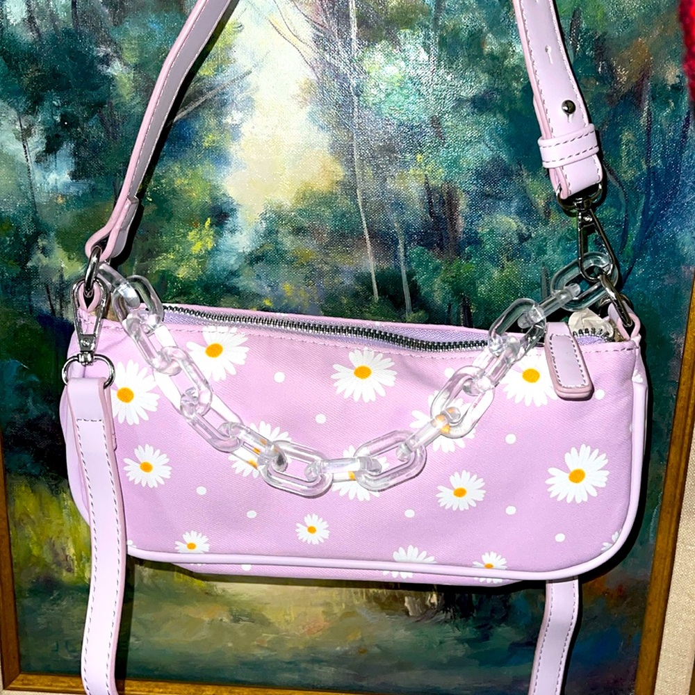 NEW Dolls Kill Daisy Festival Bag Floral Flowers PVC Chain